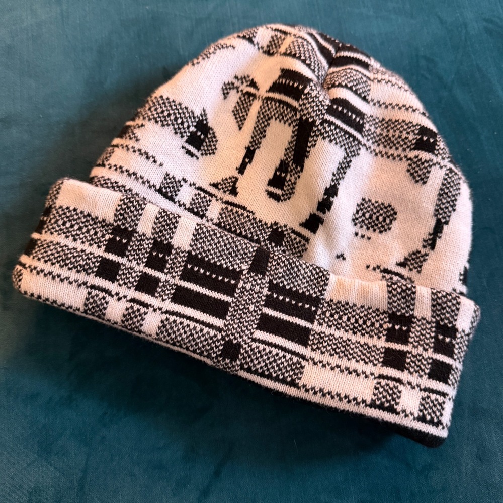 Supreme New York City Beanie Black White Plaid Knit‎ Hat 0133